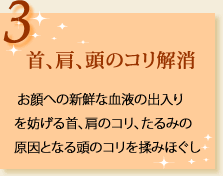 首、肩、頭のコリ解消